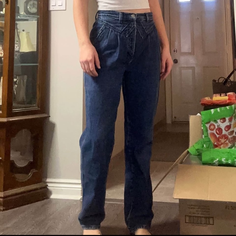Vintage Rocky Mountain High-Rise Dark Blue Women's Jeans
